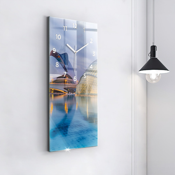 Vertical wall clock City sunset