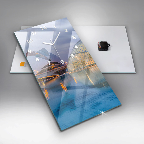 Vertical wall clock City sunset