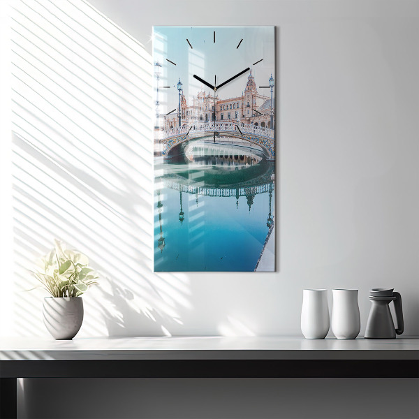 Vertical wall clock Plaza de Espana in Seville