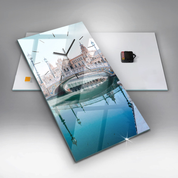 Vertical wall clock Plaza de Espana in Seville