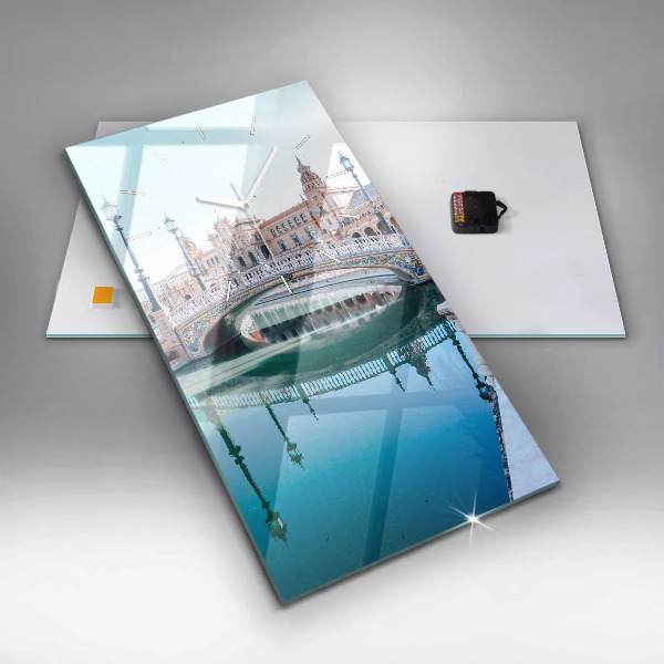 Vertical wall clock Plaza de Espana in Seville