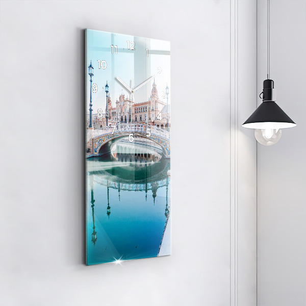 Vertical wall clock Plaza de Espana in Seville