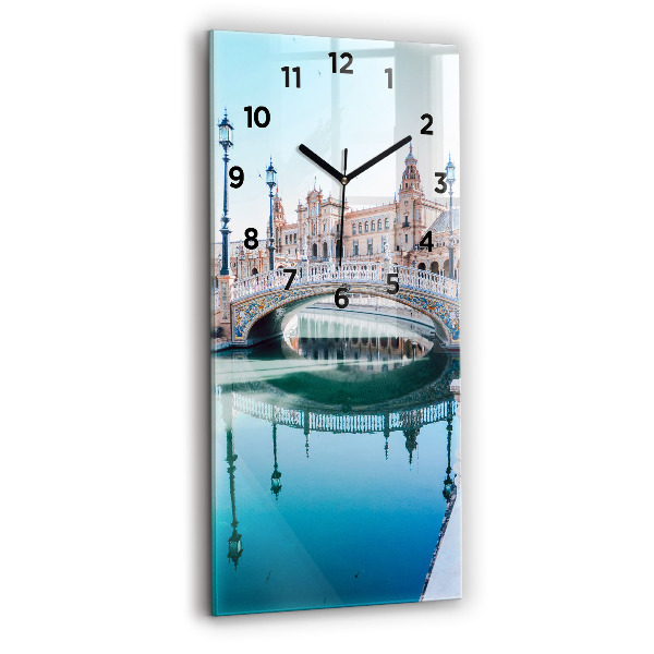 Vertical wall clock Plaza de Espana in Seville