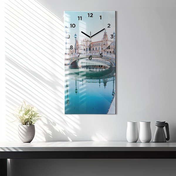 Vertical wall clock Plaza de Espana in Seville