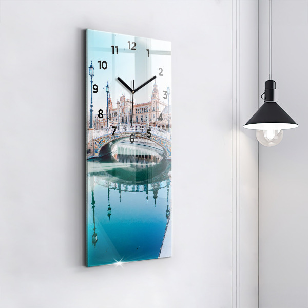 Vertical wall clock Plaza de Espana in Seville
