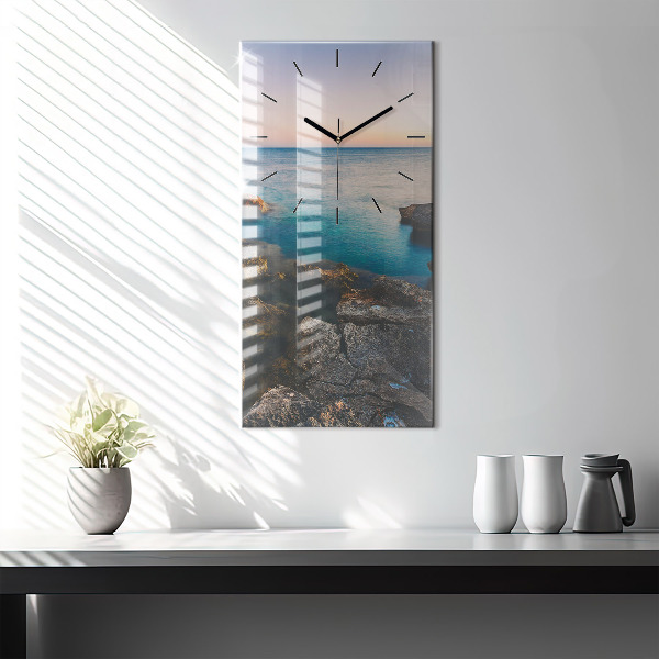 Vertical wall clock Sea landscape