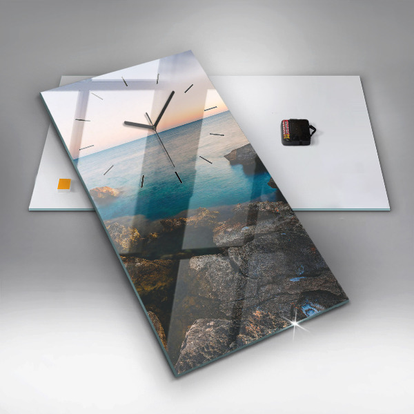 Vertical wall clock Sea landscape