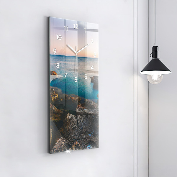 Vertical wall clock Sea landscape