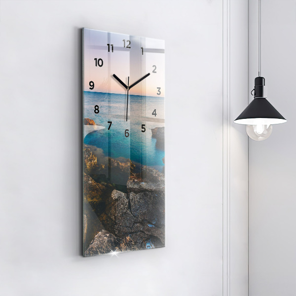 Vertical wall clock Sea landscape