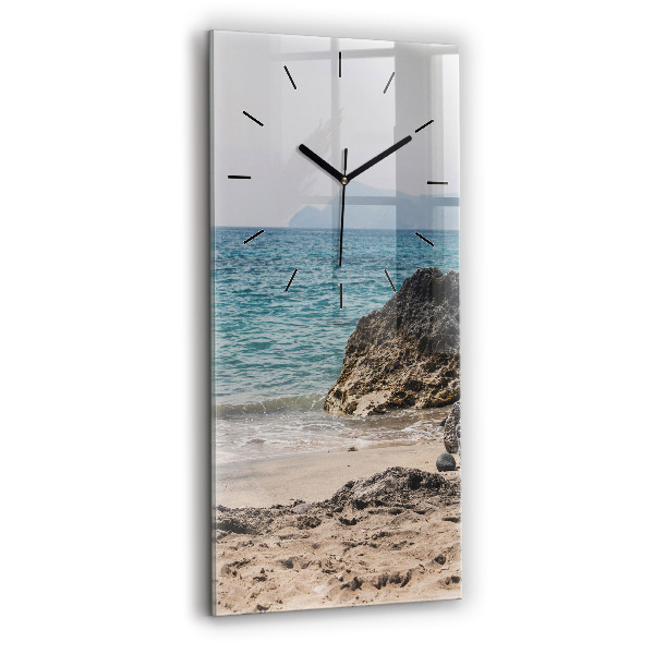 Vertical wall clock View of the Mediterranean Sea