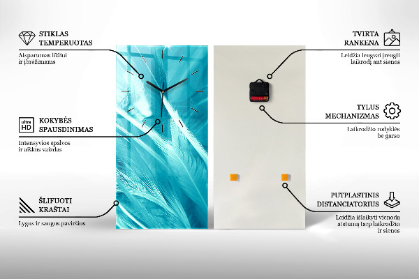Vertical wall clock View of the Mediterranean Sea