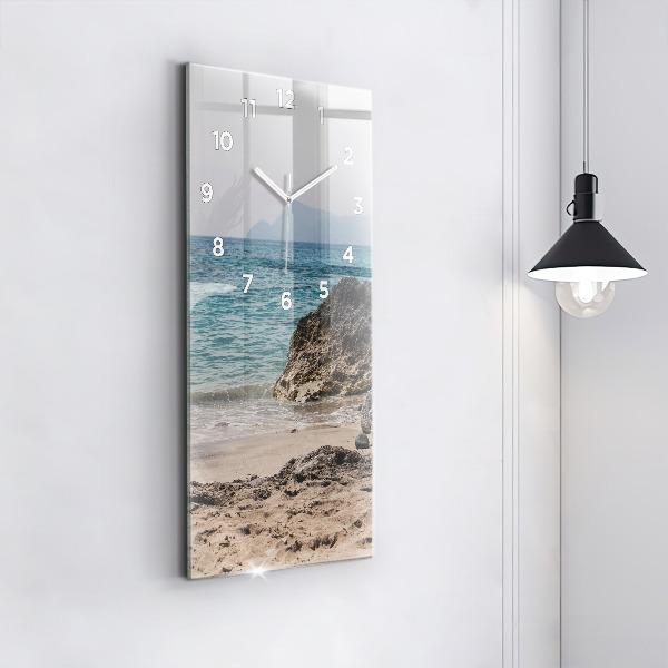 Vertical wall clock View of the Mediterranean Sea