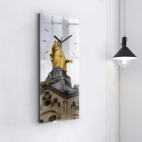 Vertical wall clock Statue of the Virgin Mary in Lyon