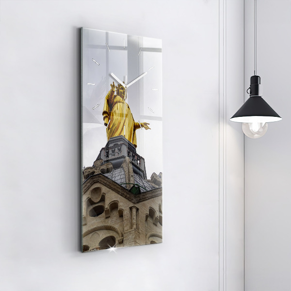 Vertical wall clock Statue of the Virgin Mary in Lyon