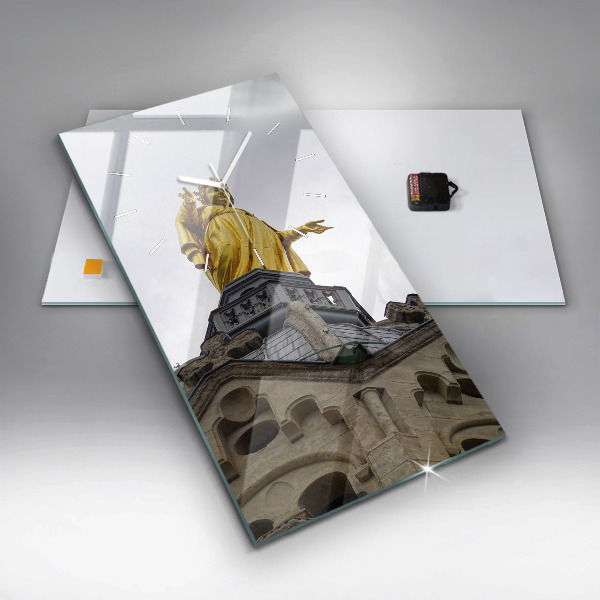 Vertical wall clock Statue of the Virgin Mary in Lyon