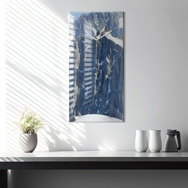 Vertical wall clock Alps Mountains in Winter