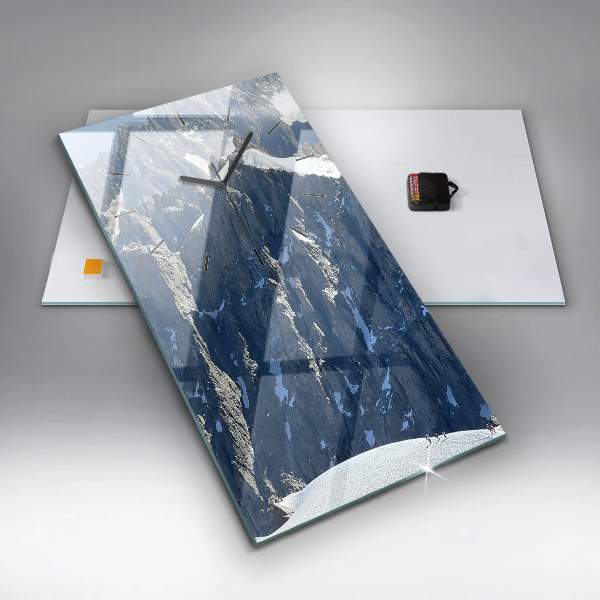 Vertical wall clock Alps Mountains in Winter