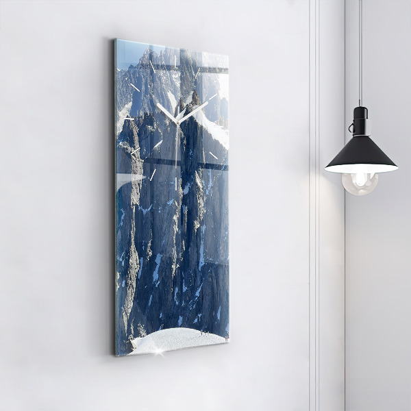 Vertical wall clock Alps Mountains in Winter