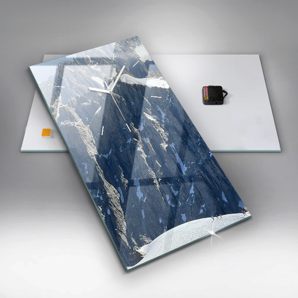 Vertical wall clock Alps Mountains in Winter