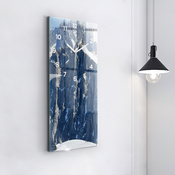 Vertical wall clock Alps Mountains in Winter