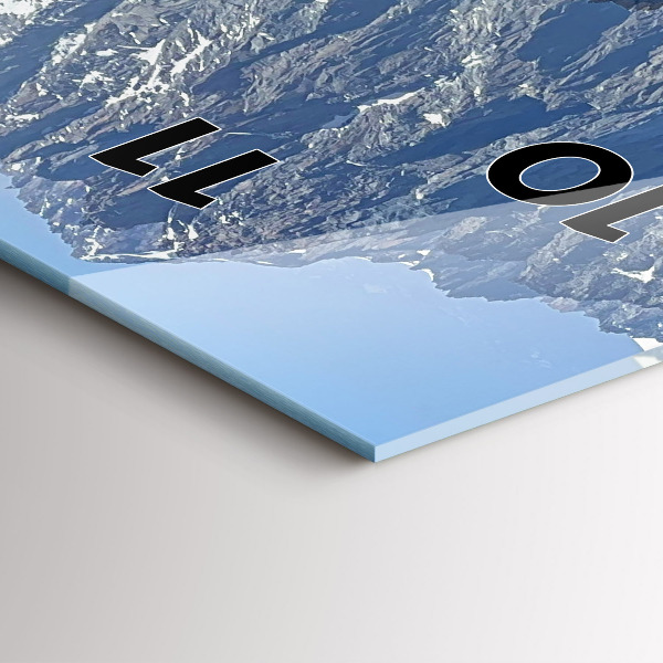 Vertical wall clock Alps Mountains in Winter