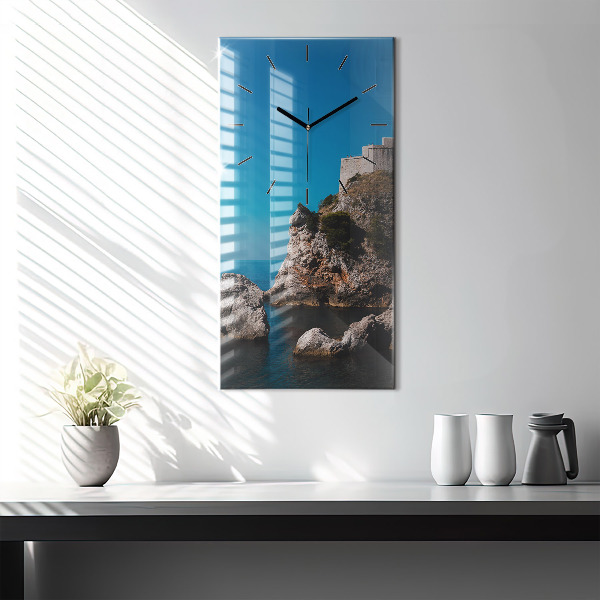 Vertical wall clock Cliffs in Dubrovnik