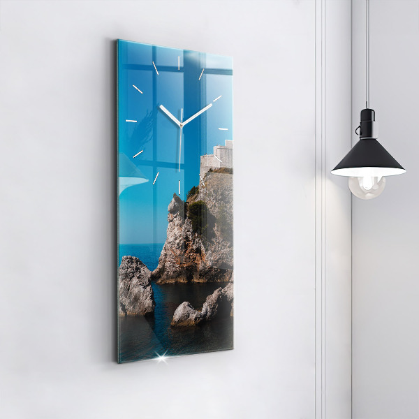 Vertical wall clock Cliffs in Dubrovnik