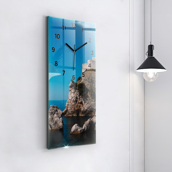 Vertical wall clock Cliffs in Dubrovnik