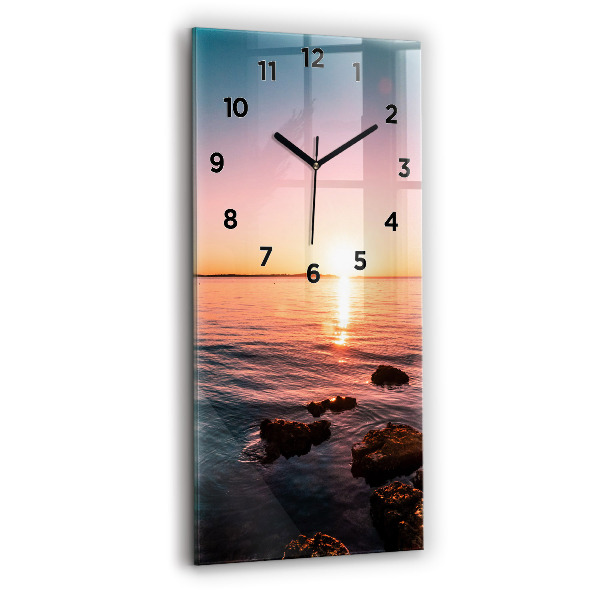 Vertical wall clock Rocks at sunset