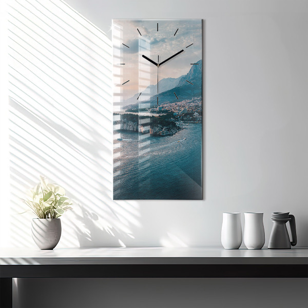 Vertical wall clock Island in Croatia
