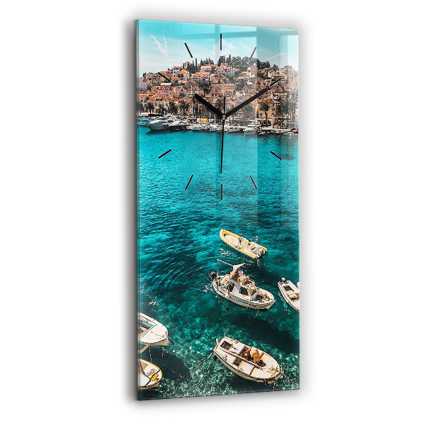 Vertical wall clock Boats in Croatia