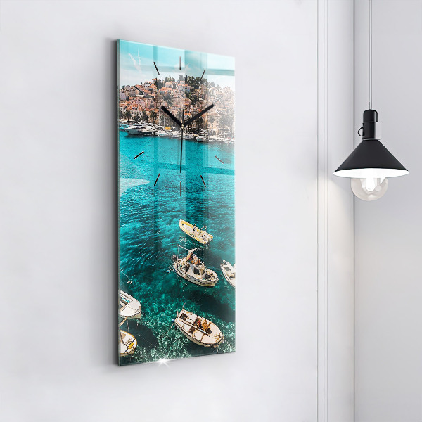 Vertical wall clock Boats in Croatia
