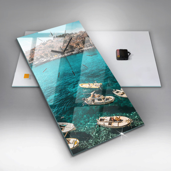 Vertical wall clock Boats in Croatia