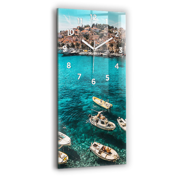 Vertical wall clock Boats in Croatia
