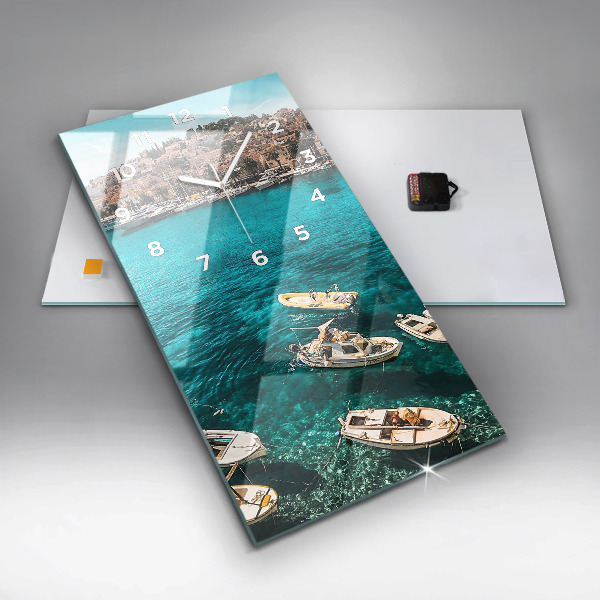 Vertical wall clock Boats in Croatia