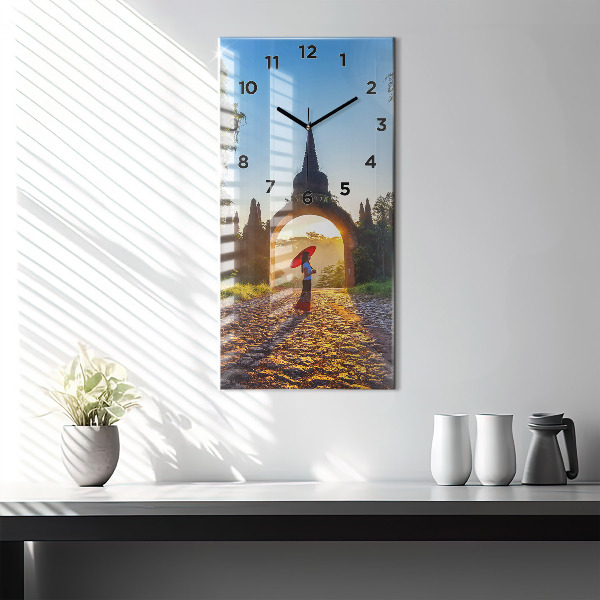 Vertical wall clock Surat Thani Park Thailand