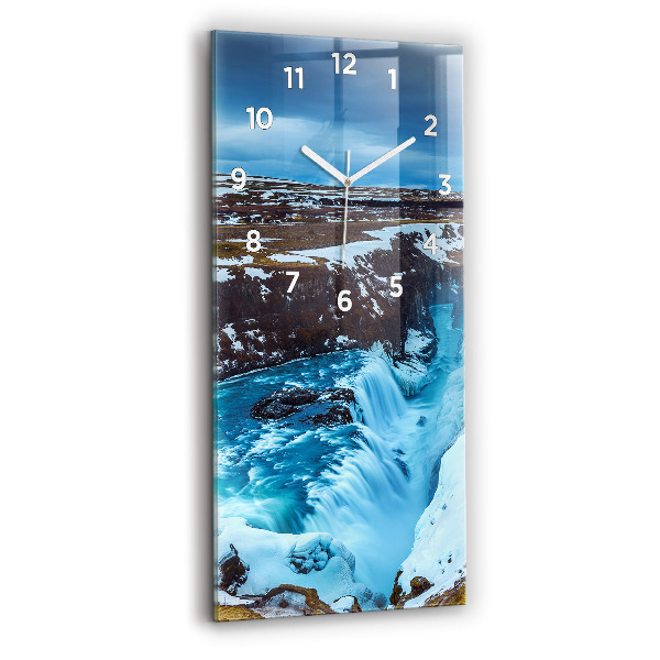 Vertical wall clock Gullfoss Waterfall in Iceland