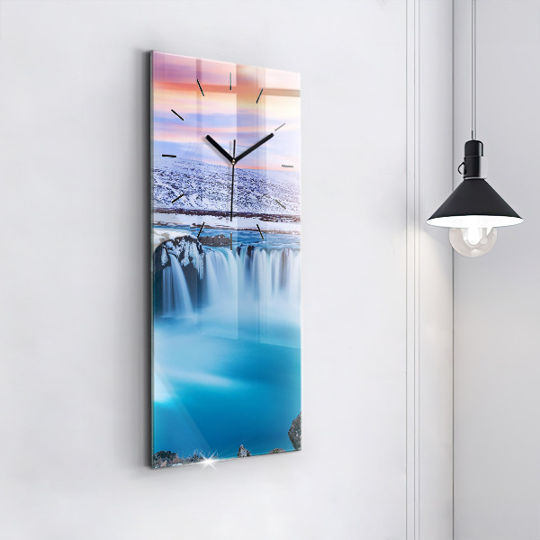 Vertical wall clock Godafoss Waterfall Iceland