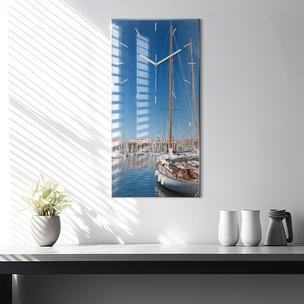 Vertical wall clock Marina in Marseille France