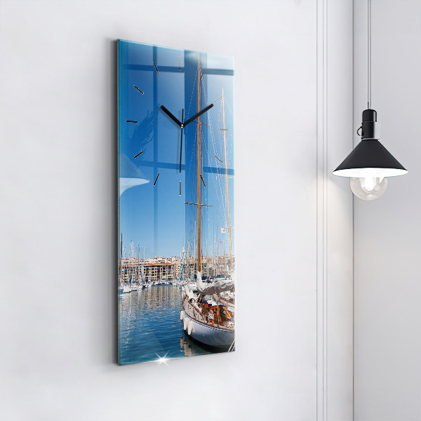 Vertical wall clock Marina in Marseille France