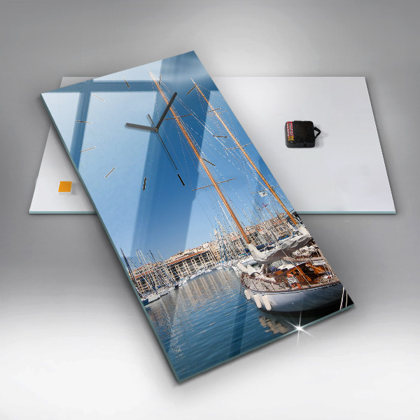 Vertical wall clock Marina in Marseille France