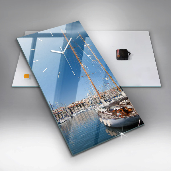 Vertical wall clock Marina in Marseille France