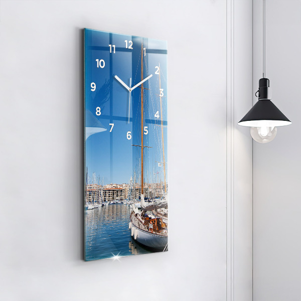 Vertical wall clock Marina in Marseille France