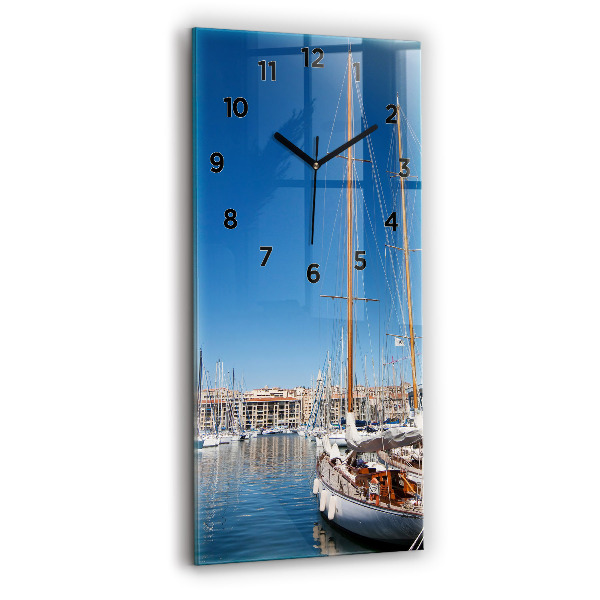Vertical wall clock Marina in Marseille France