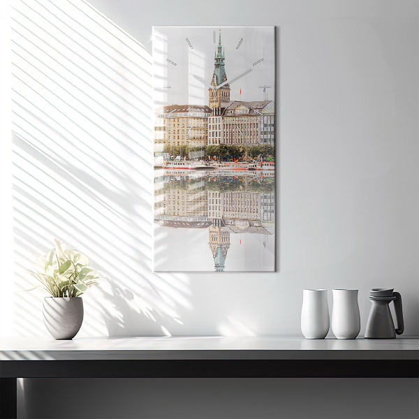 Vertical wall clock River Hamburg Germany