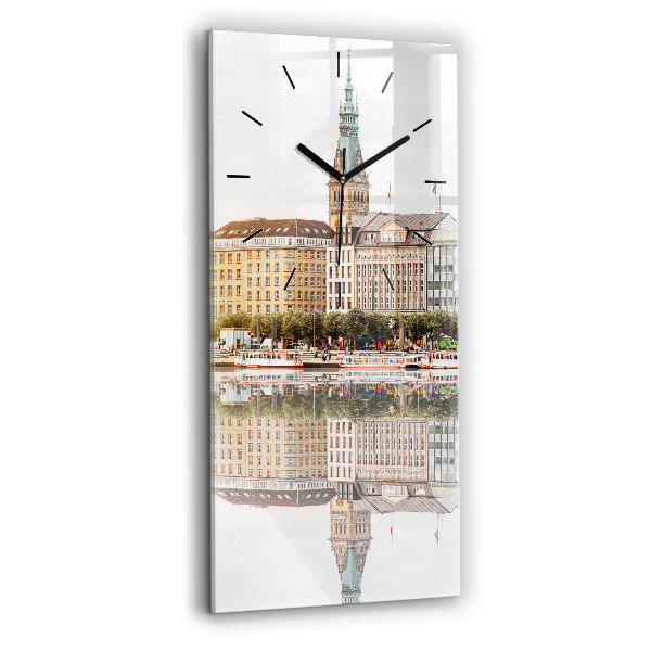 Vertical wall clock River Hamburg Germany
