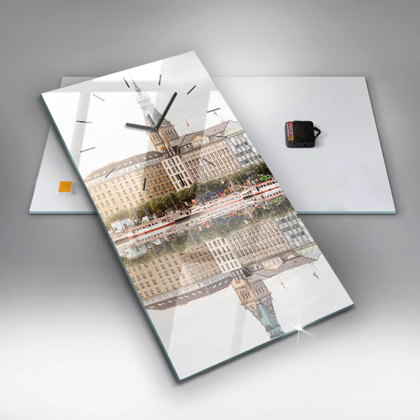 Vertical wall clock River Hamburg Germany