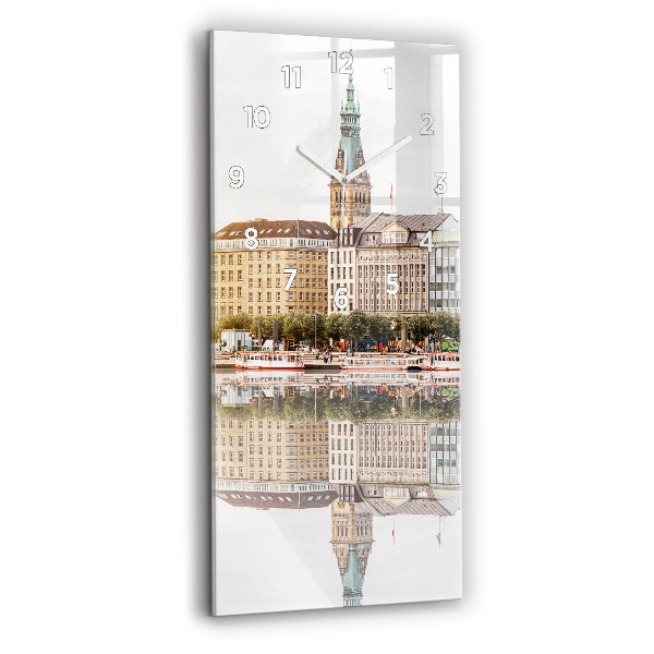 Vertical wall clock River Hamburg Germany
