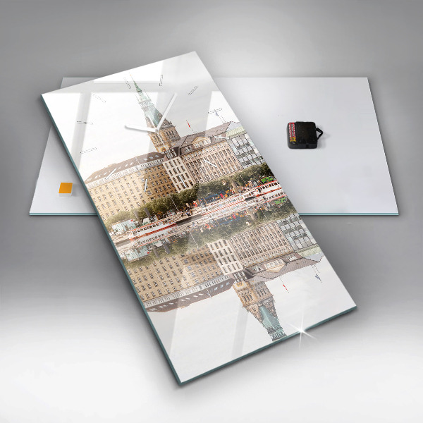 Vertical wall clock River Hamburg Germany