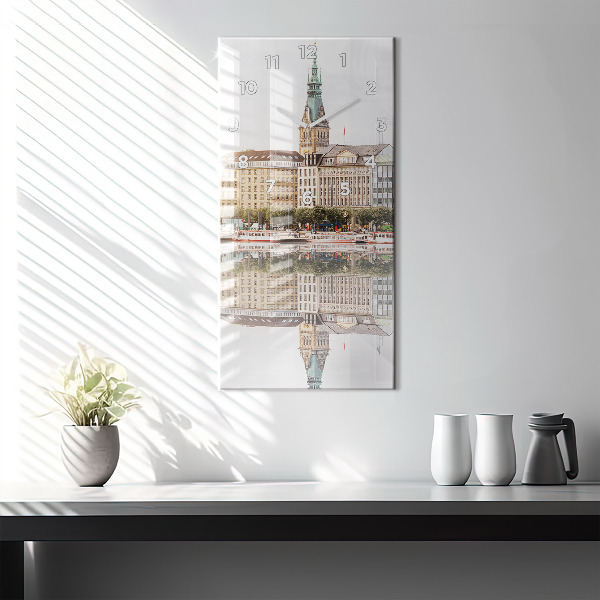 Vertical wall clock River Hamburg Germany
